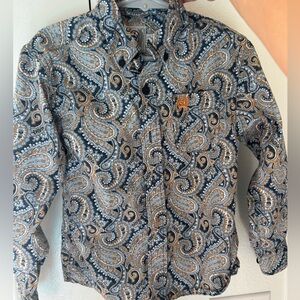 Cinch long sleeve button up-3T